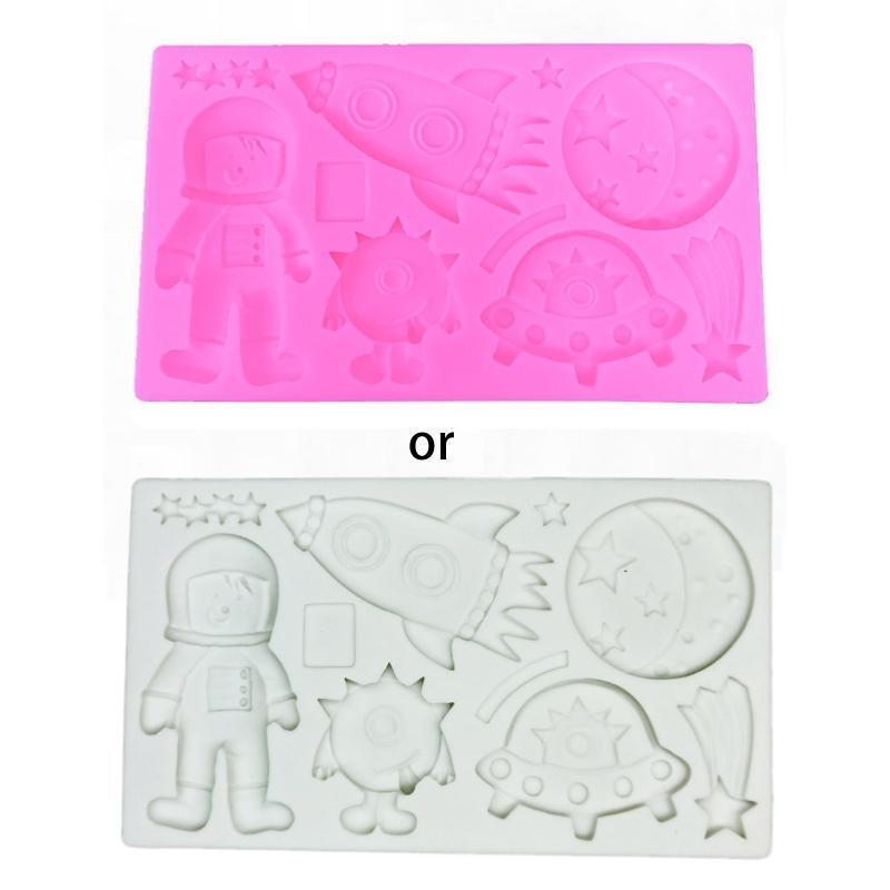 Silicone Mold for Baking Rocket Alien Chocolate Making Mould for Birthday Decor