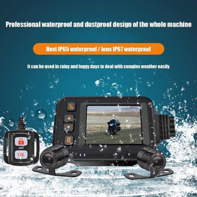 Motorcycle Dash Cam Kit Front & Rear Lens Loop Recording Night Vision Waterproof