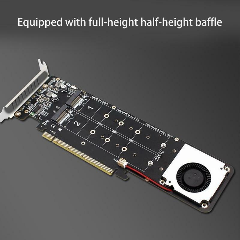 14000Mb/s NVME Adapter M.2 NVME M Key to PCIE 4.0 X16 Expansion Riser Card RAID