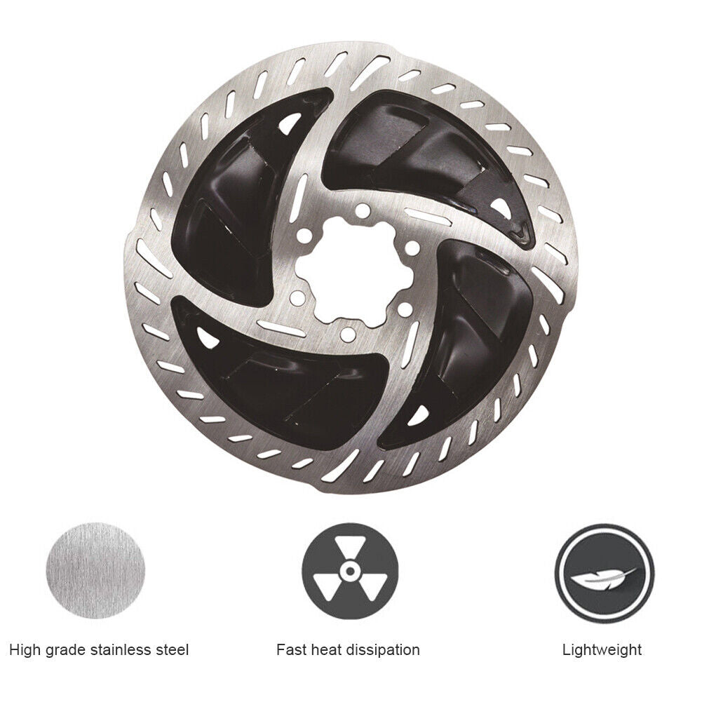 MTB Road Bike Radiator Cooling Fins Disc Brake Rotors with Bolts (Black)