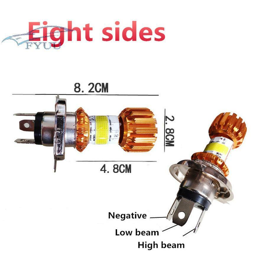 8 Sides 360° H4 DC 12V 80W 6000K LED Motorcycle Motor Scooter Headlight Blub