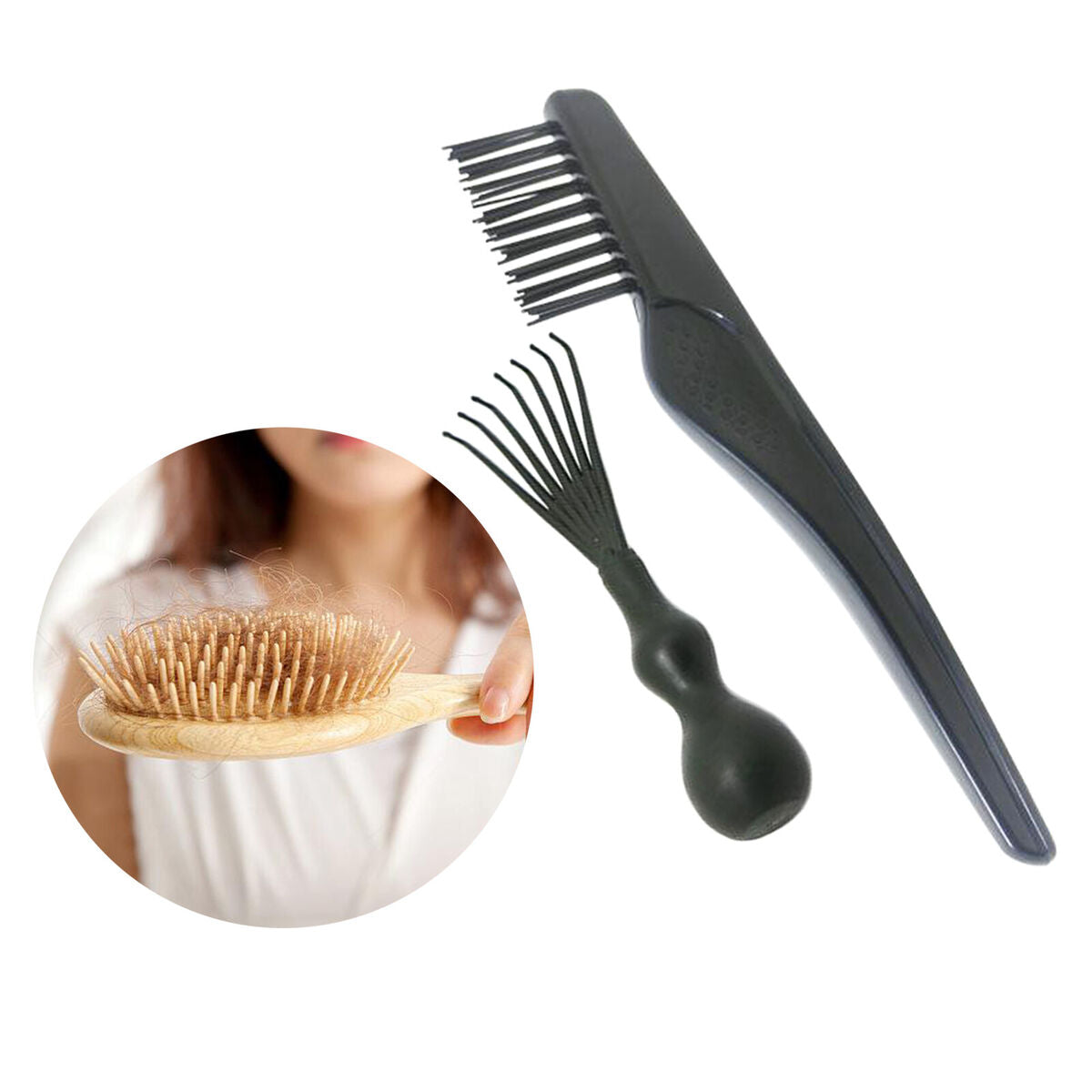 2 Pieces Mini  Bristles  Brush Cleaning Tool   Comb