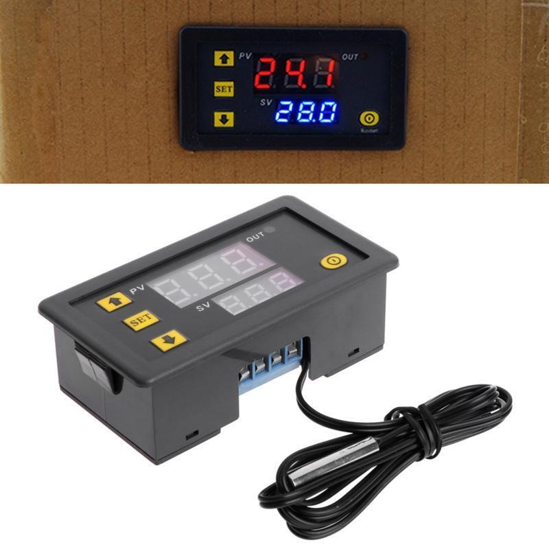 Temperature Controller Relay Dual Digital LED Display Heating/Cooling Regulator