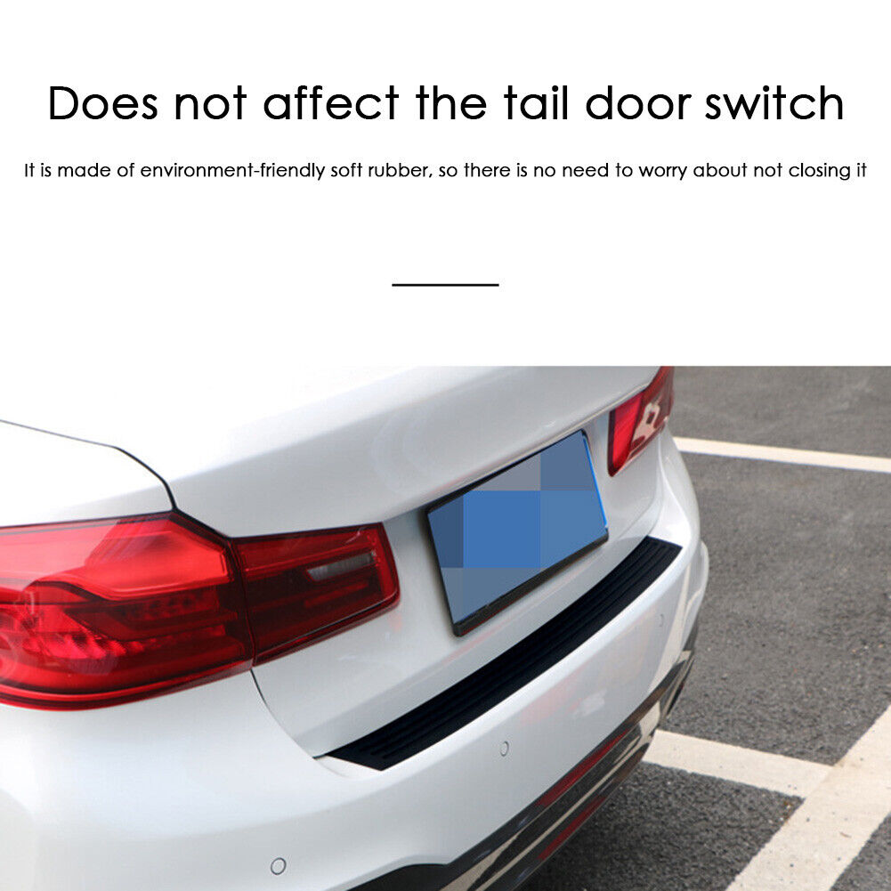 35.8 inch Rubber Trunk Door Entry Protector + Double-Sided Tape for Car SUV