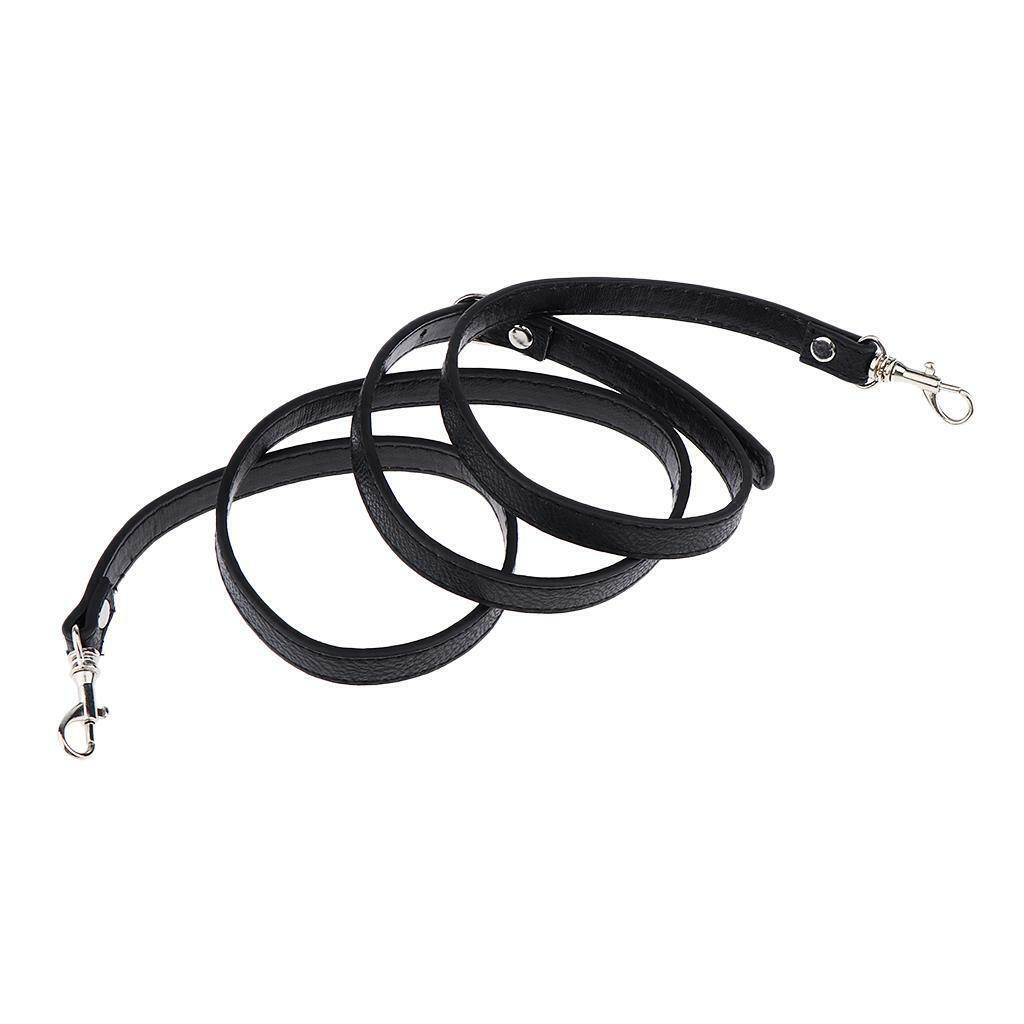 2x Handbag Leather Shoulder Strap Belt Replacement Black Crossbody Accessory