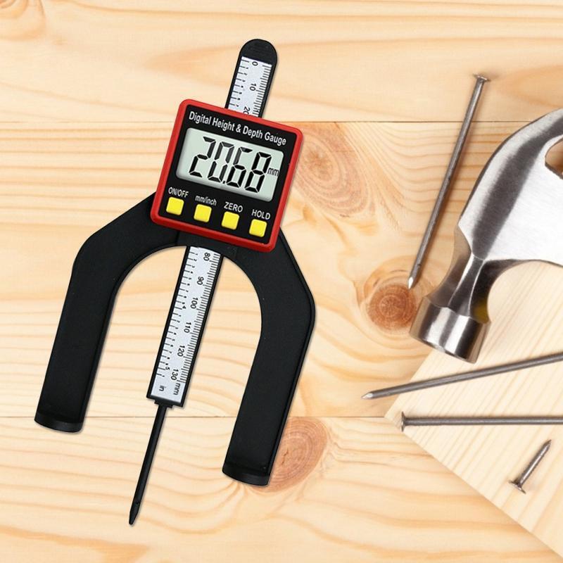 Mini Height Gauge Depth Gauge for Saw Table Thickness Gauge with Magnetic Feet