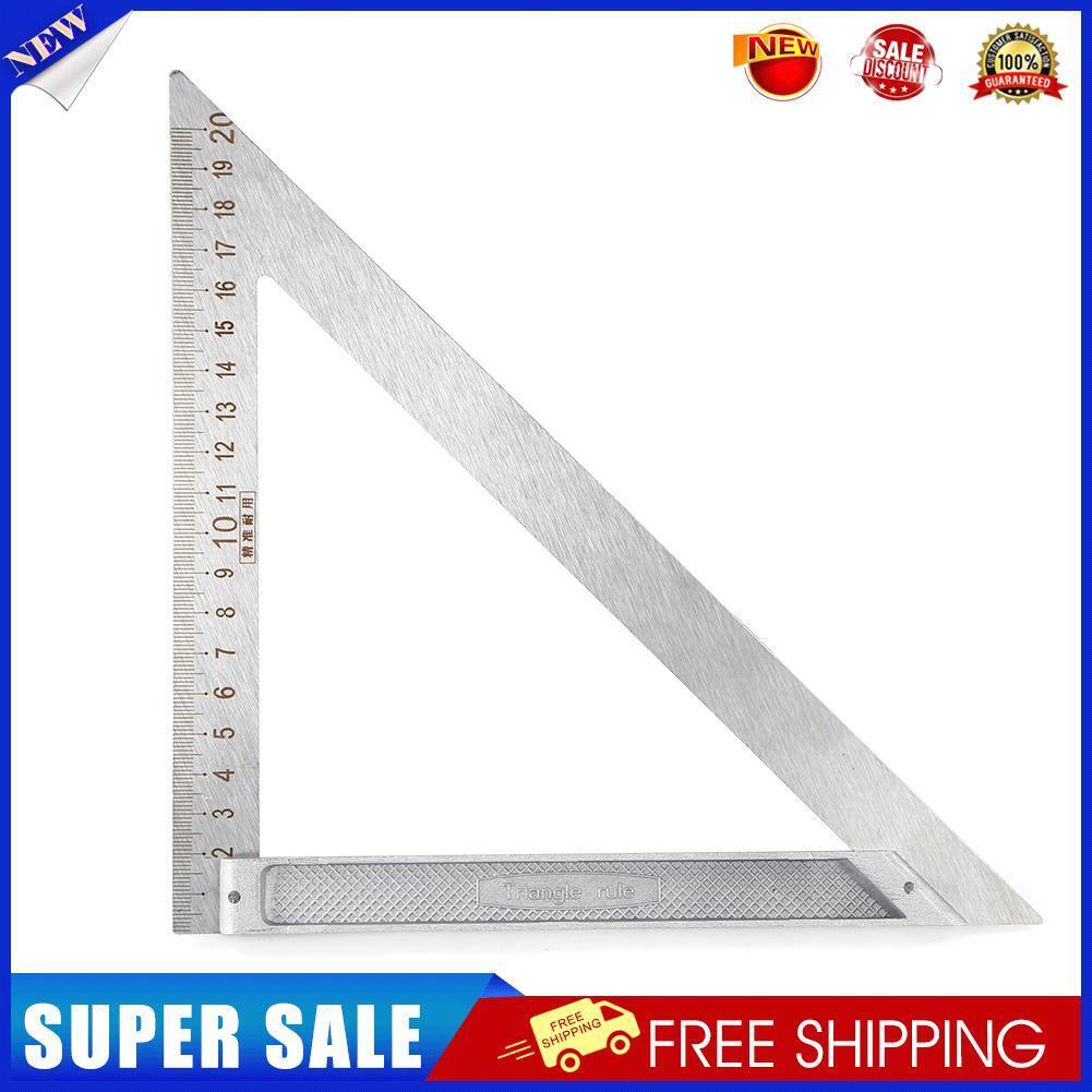 90 Right Angle Stainless Steel Triangle Ruler Woodworking Drawing Tools (L)