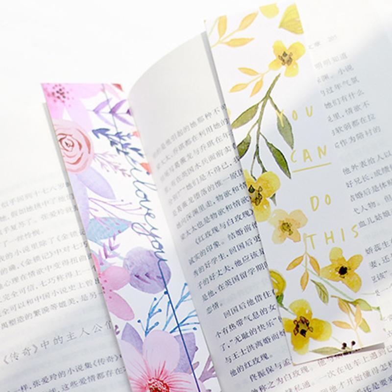 30 Pieces Unique Design Bookmark Exquisite Flower Bookmark Reading Stationery