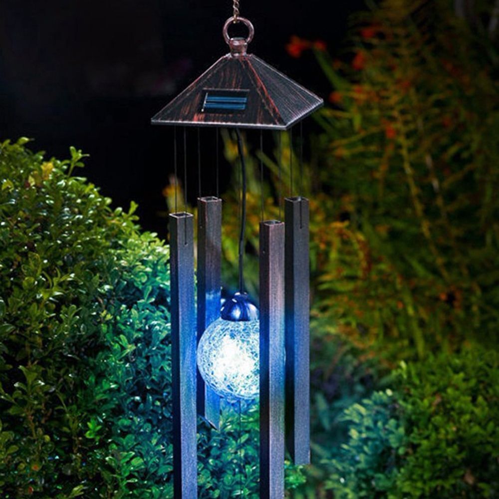 Indoor Outdoor Solar Wind Chime Lights Pendant Bell LED Light Wind Chimes