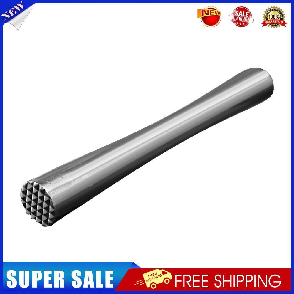 Steel Cocktail Muddler Mixer Stick Ice Crusher Barware Tool (185x24mm)