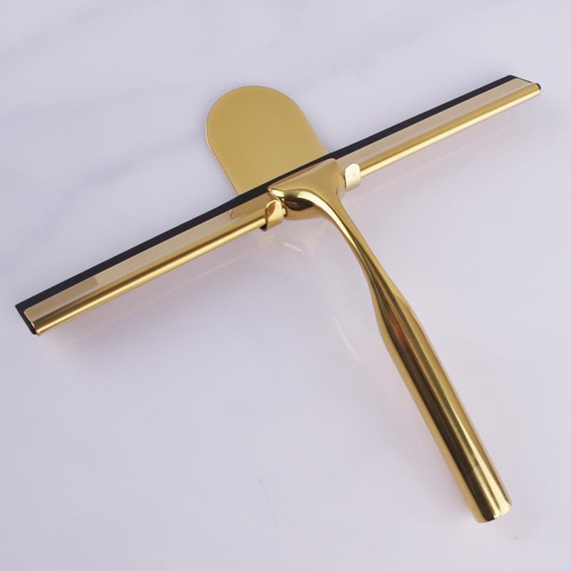 Shower Squeegee Stainless Steel Glass Window Squeegees Non-Slip Blade Handle