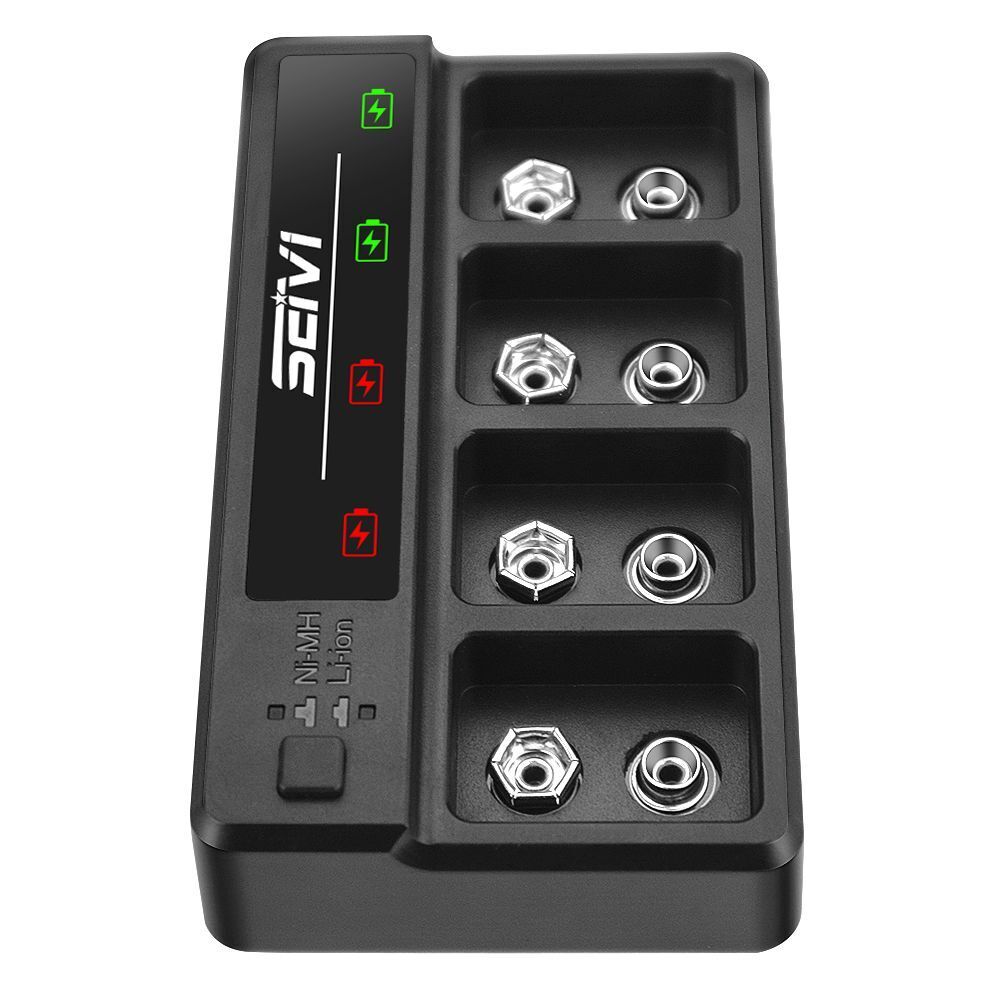 4 Slot Adapter Fast Charging Dock For 9 Volt NIMH Lithium Li-ion Batteries