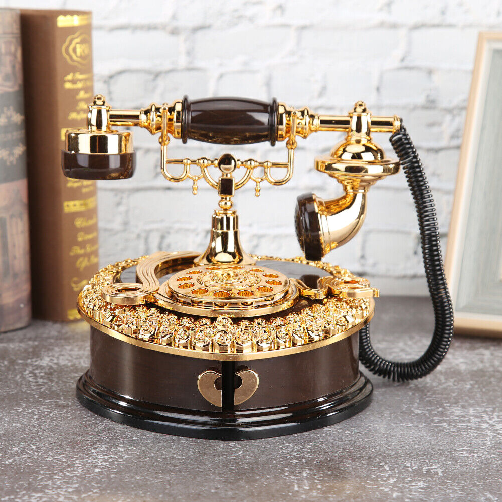 European Classical Phone Music Box Girl Gift Home Ornaments Jewelry Storage