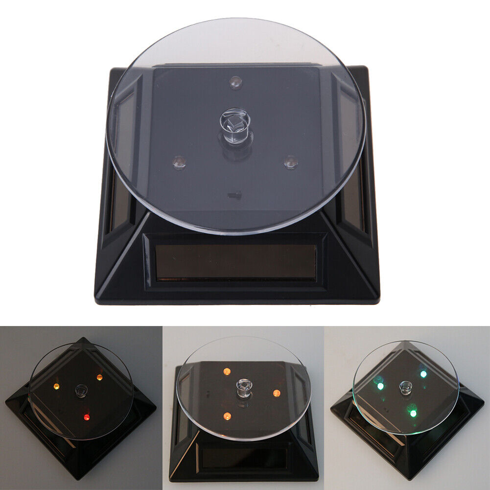 Solar Showcase 360 Turntable Rotating Jewelry Watch Ring Display Stand 037B