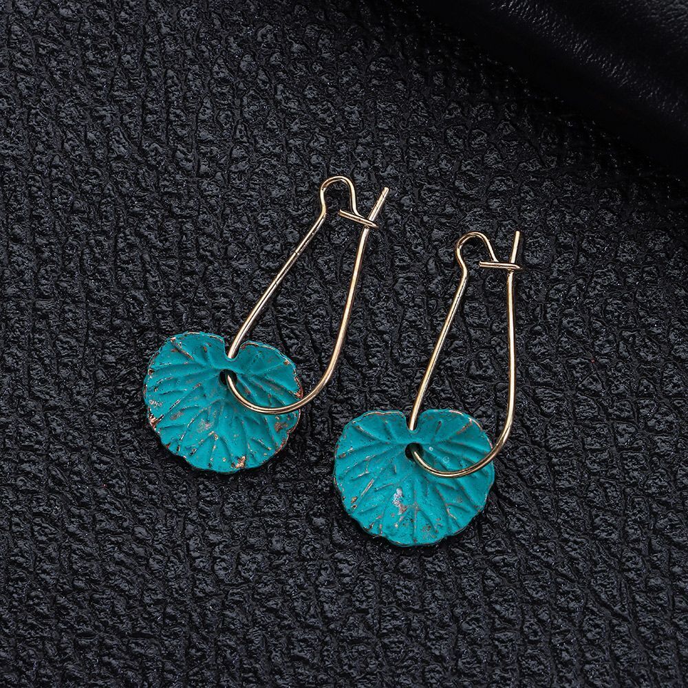Jewelry Green Party Non-Contrasting Lotus Earrings Aesthetic Exquisite Leaf