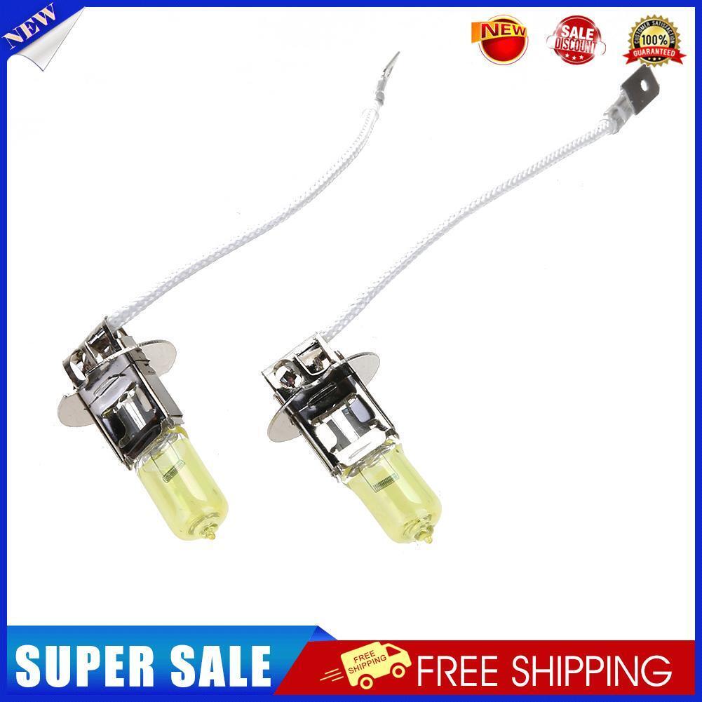 2pcs H3 12V 55W Yellow Halogen Xenon Light Bulbs for Car Headlamp Headlight