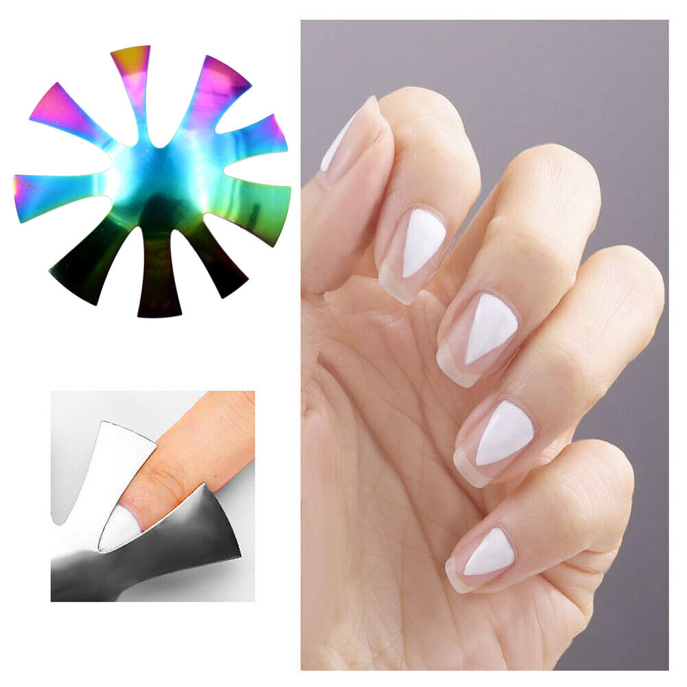 Stainless Steel Nail Trimmer Cutter Mold French Nail Art Tools (Multicolor)