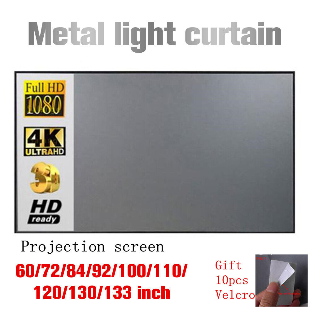 4k HD Folding Projector Cloth 16/9 Home Theater Movie Screen Curtain (60in)