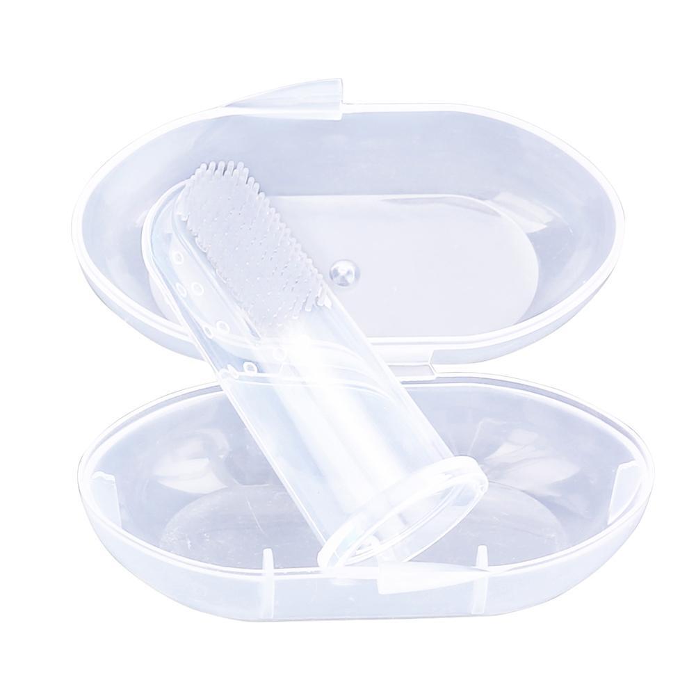 Baby Finger Toothbrush Children Teeth Massage Soft Silicone Brush(White)