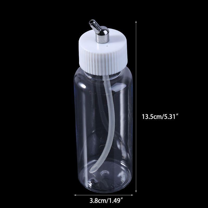 1PC Plastic 100cc Airbrush Bottles Jars Lid Adapter Dual-Action Siphon Feed New
