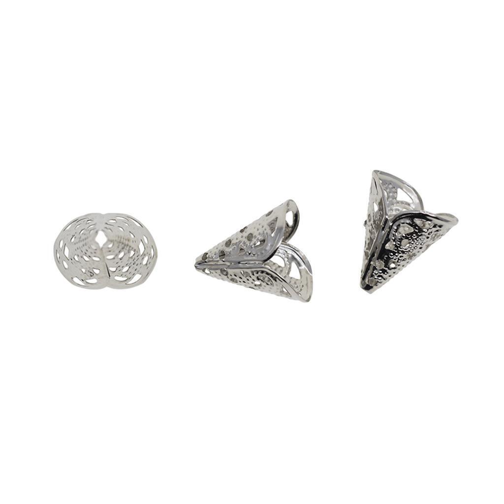 50x Filigree Cone Shape End Caps Bead Caps Tassel Making Jewelry Connectors