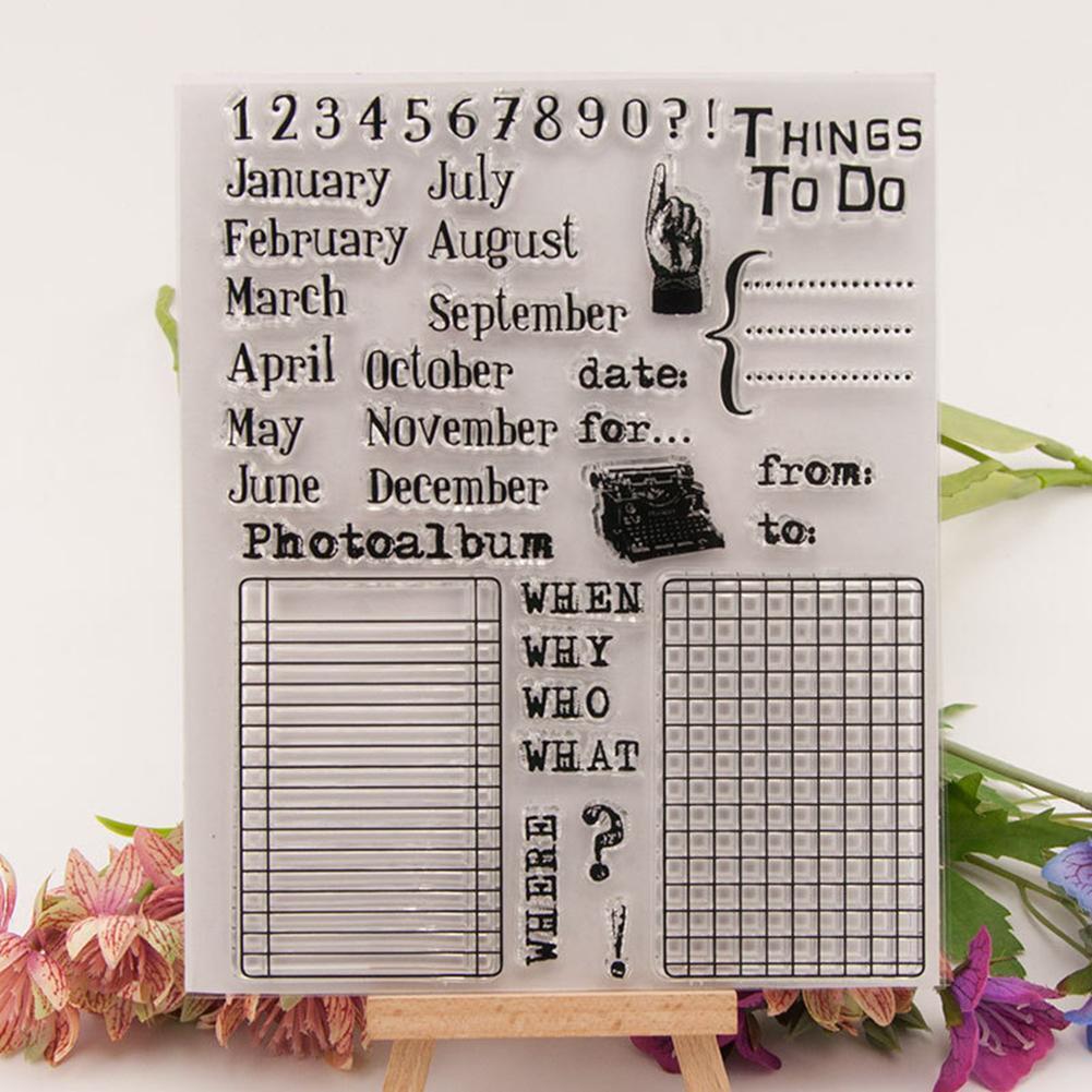 Schedule Plan Silicone Clear Stamp DIY Scrapbooking/Photo Album Craft Decor