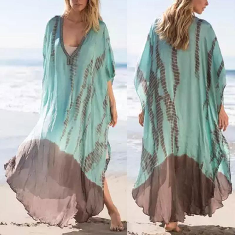 Plus Size Swimsuit Cover Up Summer Stylish Chiffon Beach Cardigan Swimwear Cover