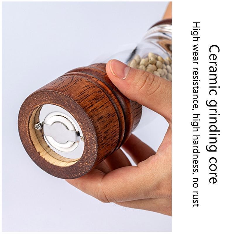 Wooden Spice Pepper Grinder Acrylic Salt Pepper Mill Wood Pepper Mill Grinder