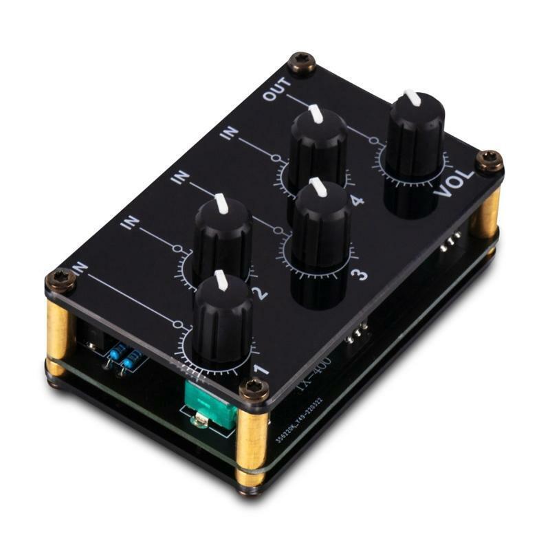 Audio Mixer Stereo 4-in-1-out AUX Passive Mixer 3.5mm Line Levels Control
