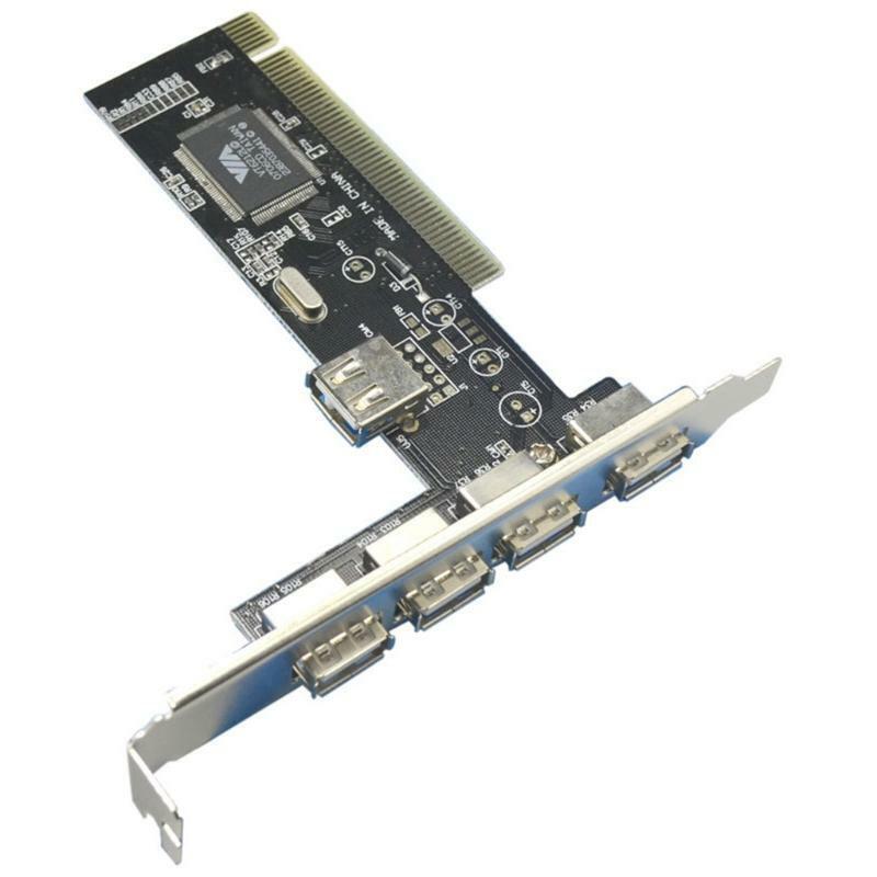USB 2.0 4 Port 480Mbps High Speed Via Hub PCI Controller Card PCI Adapter Cards