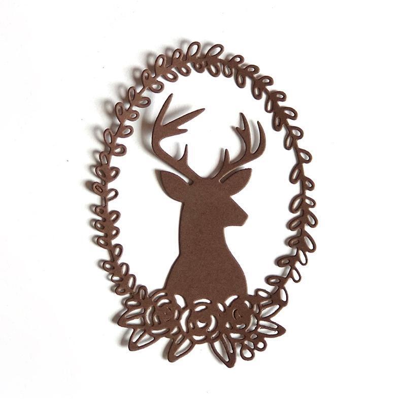 Christmas Deer Wreath Metal Cutting Dies Stencil DIY Scrapbooking Album Paper