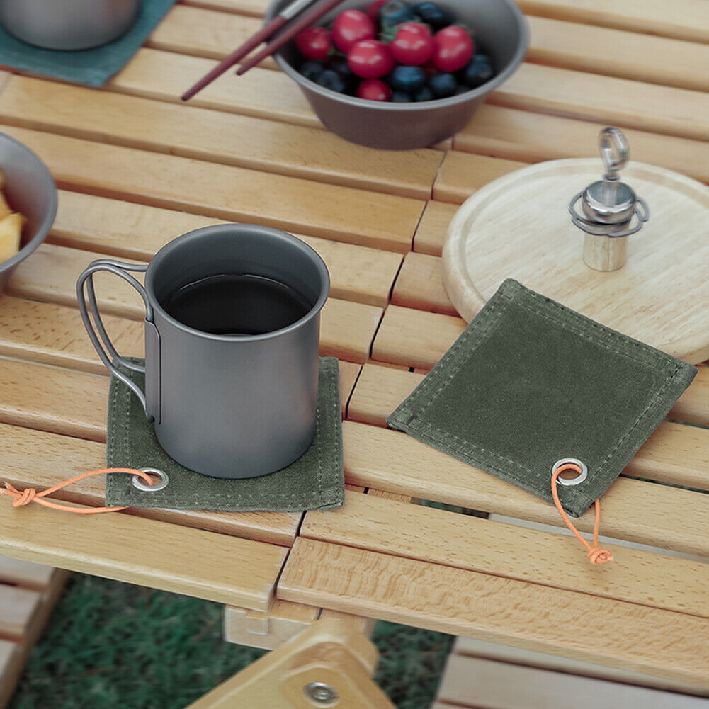 Canvas Coasters Heat Resistant Oil-proof Outdoor Cooking Table Placemat Mat