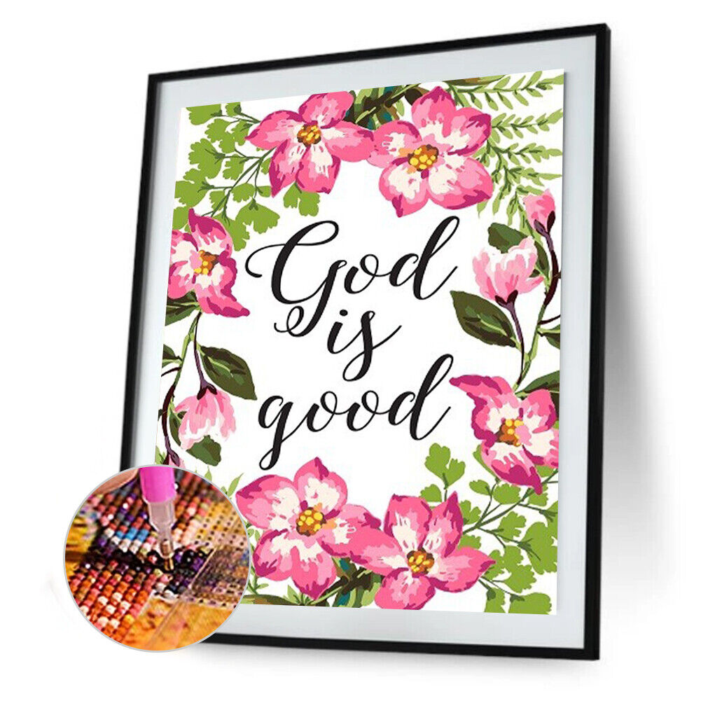 5D Full Round Drill Diamond Painting Flower and Letter Mosaic Kit Pictures
