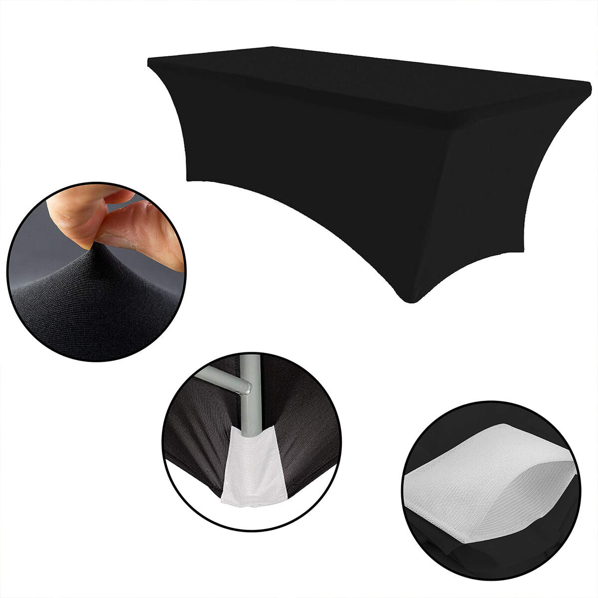 Rectangular Fitted Polyester Tablecloths High Stretch Table Cover (4FT)