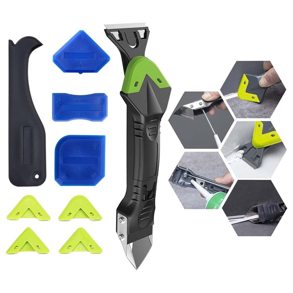 10pcs Glass Glue Smoothing Spatula Sealant Remover Caulking Scraper Kit