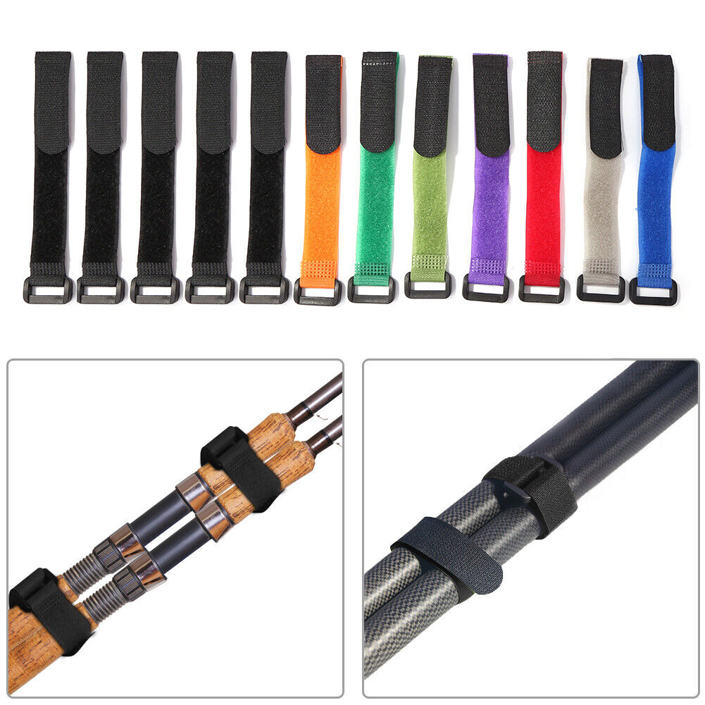 12pcs 2x20cm Lure Fishing Rod Self-Adhesive Tie Strap Portable Fixing Ties