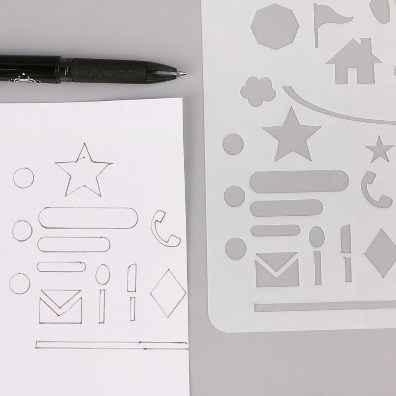 24Pcs Drawing Template Stencils Journal Notebook Diary Scrapbooking A5 DIY