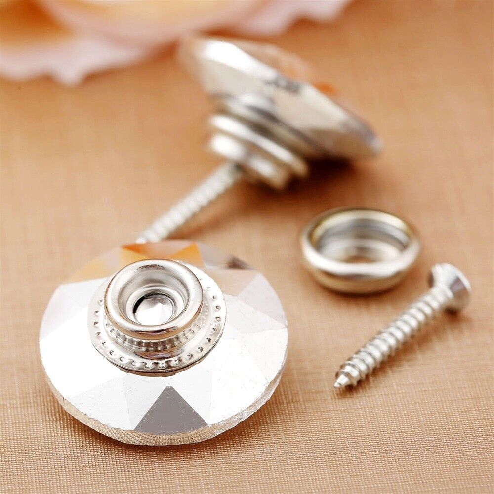 10pcs 25mm Shiny Pattern Crystal Upholstery Tacks Bauhinia Flower female buckle