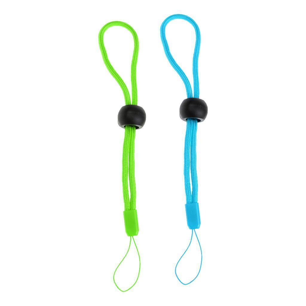 2Pcs Adjustable Diving Anti-lost Lanyard Wrist Strap for Camera Green+Blue
