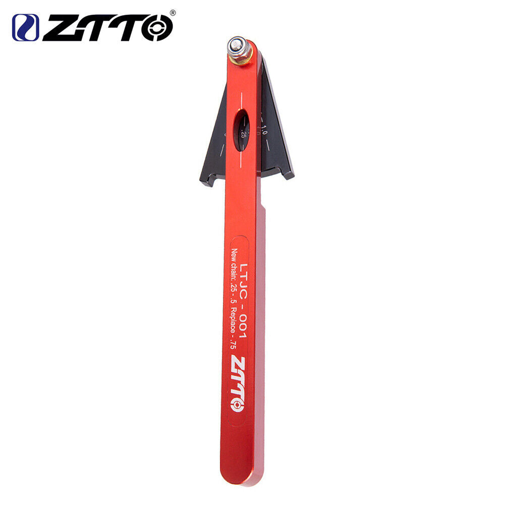 ZTTO Bicycle Chain Wear Indicator Checker MTB Chain Gauge Ruler (Red)