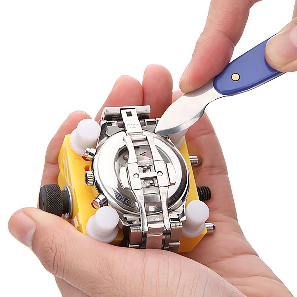 Watch Adjustable Opener Back Case Cover Press Closer Remover Holder (Yellow