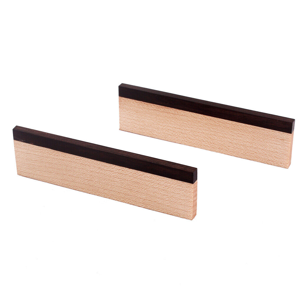 Maple Ebony  Guitar Bridge Blank Guitar Luthier Part   of 2 Pcs