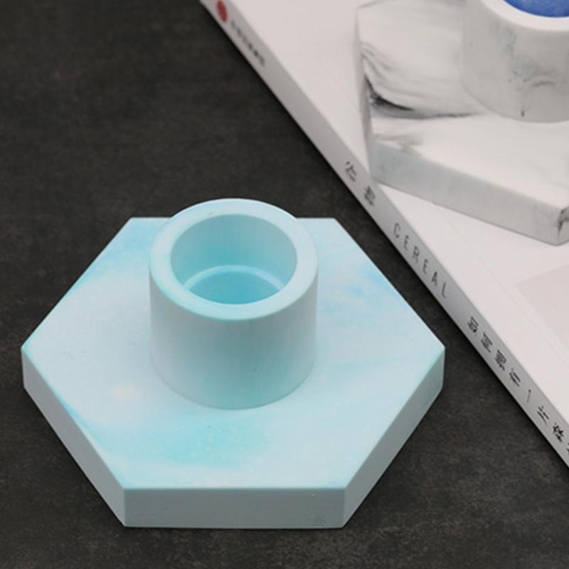 Hex Rod Candlestick Base Silicone Mold Holder Candlestick Mould for Round Candle