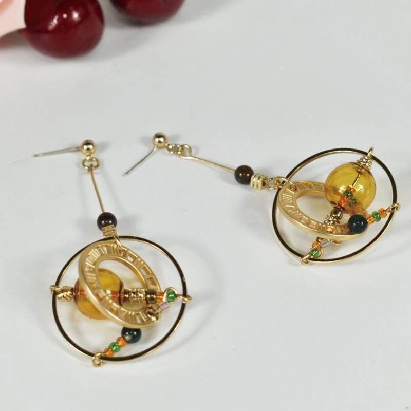 Fashionable Unique  Glass Ball Planet  Earrings Set for Girls Women Gift