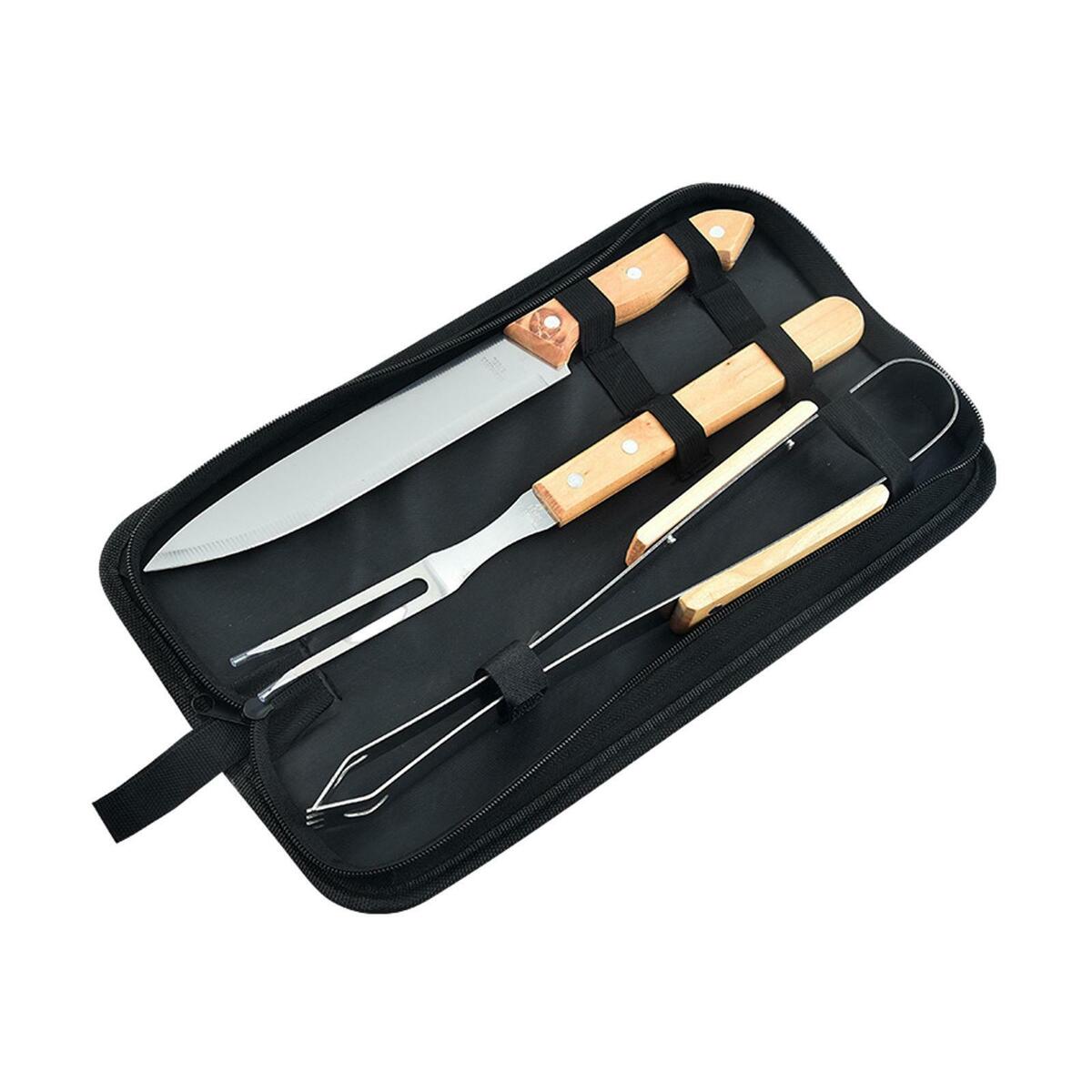 3 Pieces Stainless Steel Grill Tool Set for Cooking BBQ Party Camping Picnic