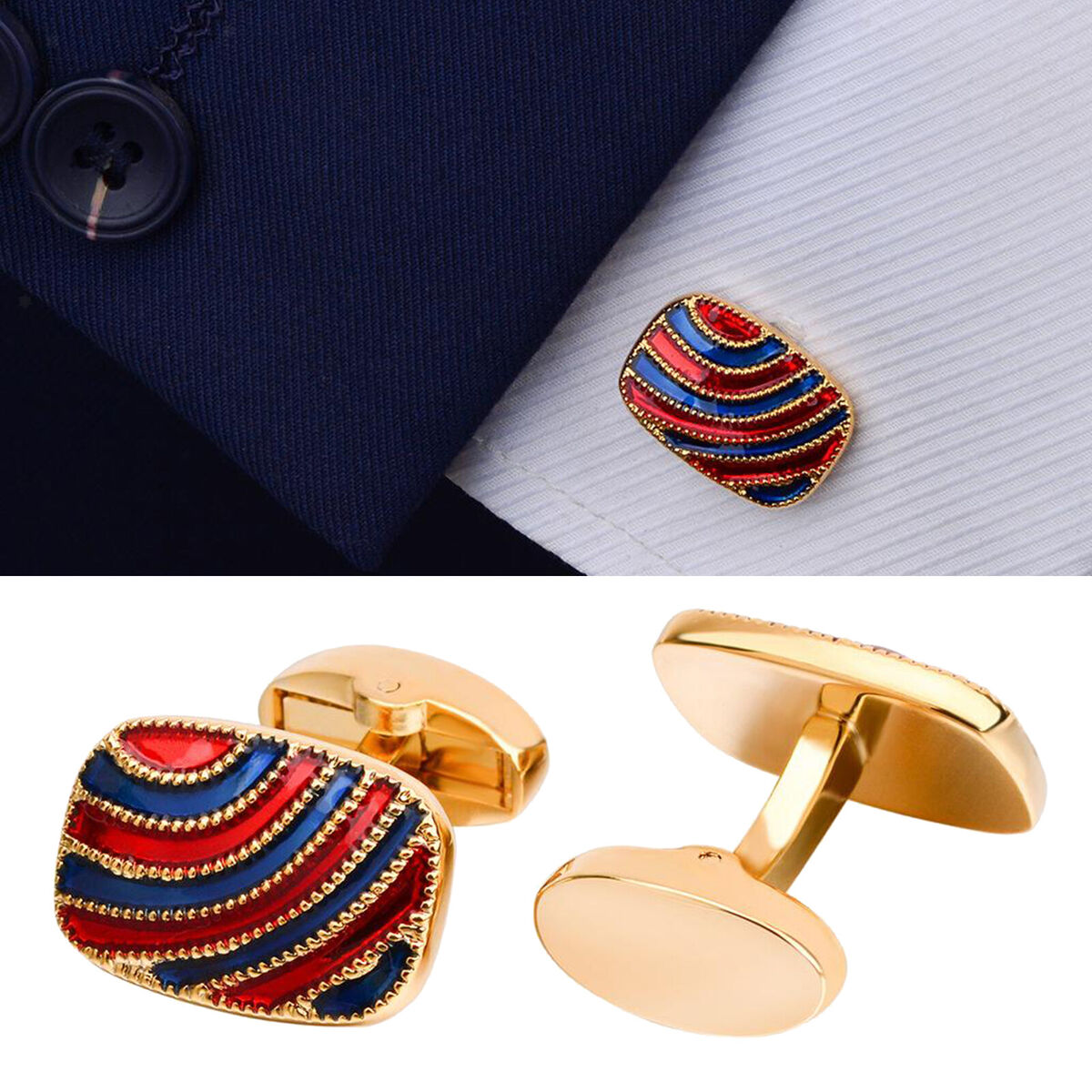 Cuff Links  Shirt Men's Jewelry Set for Suits Sport Coat Uniform
