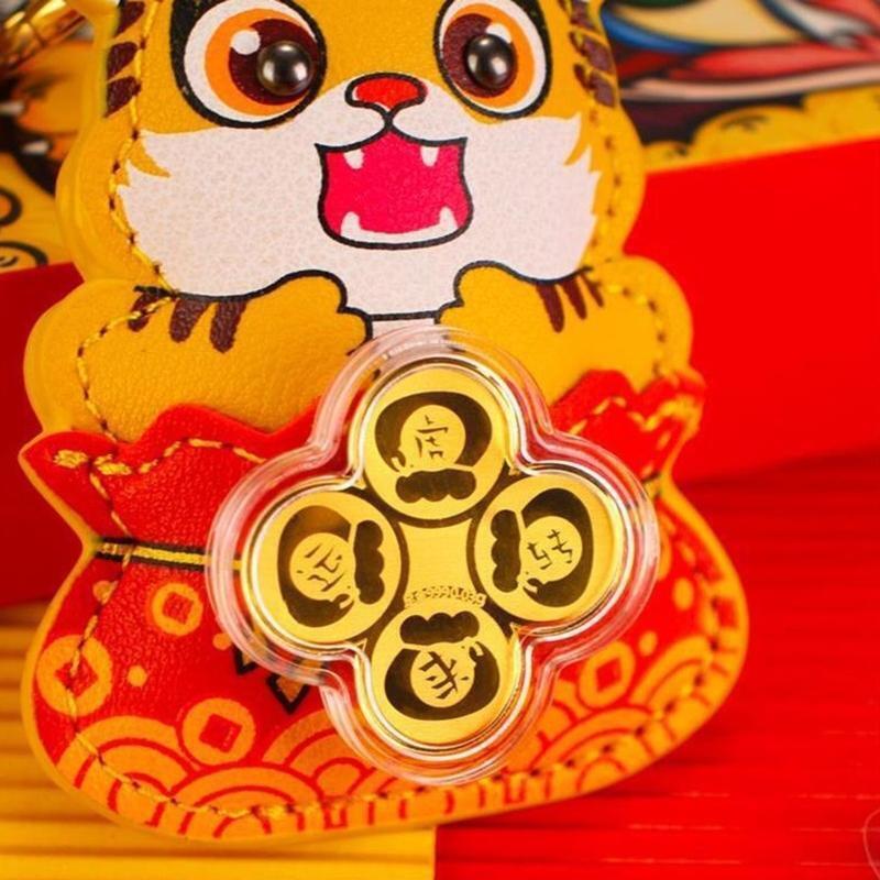 PU Leather Tiger Pendant Tiger Year Lucky Mascots Cartoon Animal Pendant