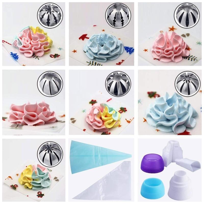Set of 21 Cake Decorating Supplies Icing Piping Tips for Baking Cupcake Birthday