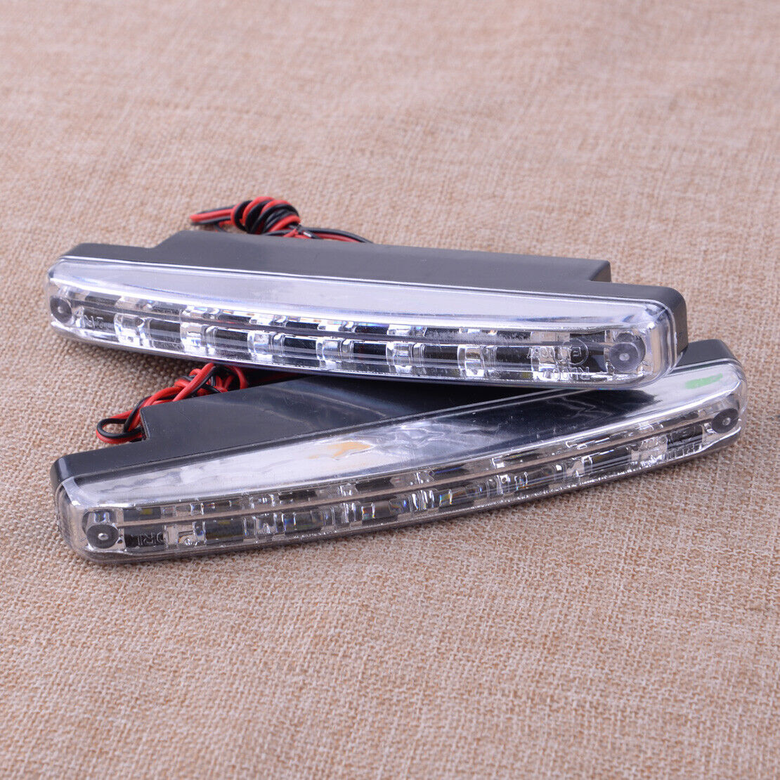 2pcs Universal Car 8 LED DRL Fog Driving Daylight Daytime Running Light White li