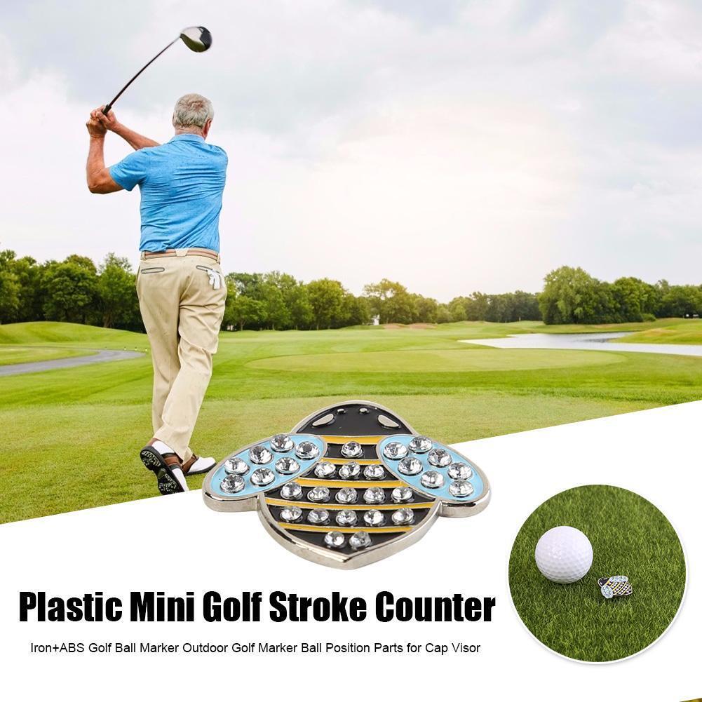 Golf Ball Marker Iron+ABS Golf Marker Ball Position Accessories (Yellow)
